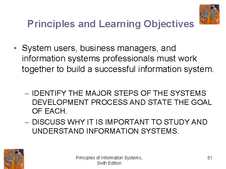 Principles and Learning Objectives • System users, business managers, and information systems professionals must