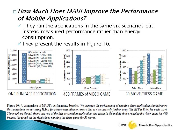 � How Much Does MAUI Improve the Performance of Mobile Applications? ü They ran