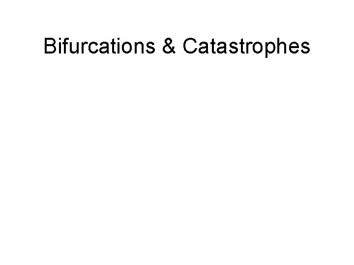 Bifurcations & Catastrophes 