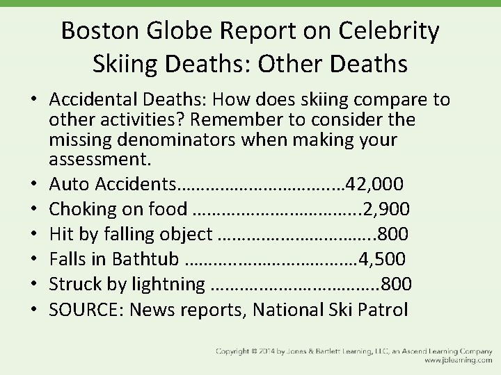 Boston Globe Report on Celebrity Skiing Deaths: Other Deaths • Accidental Deaths: How does