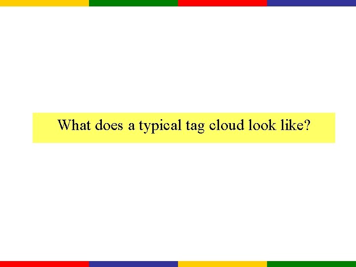 What does a typical tag cloud look like? 