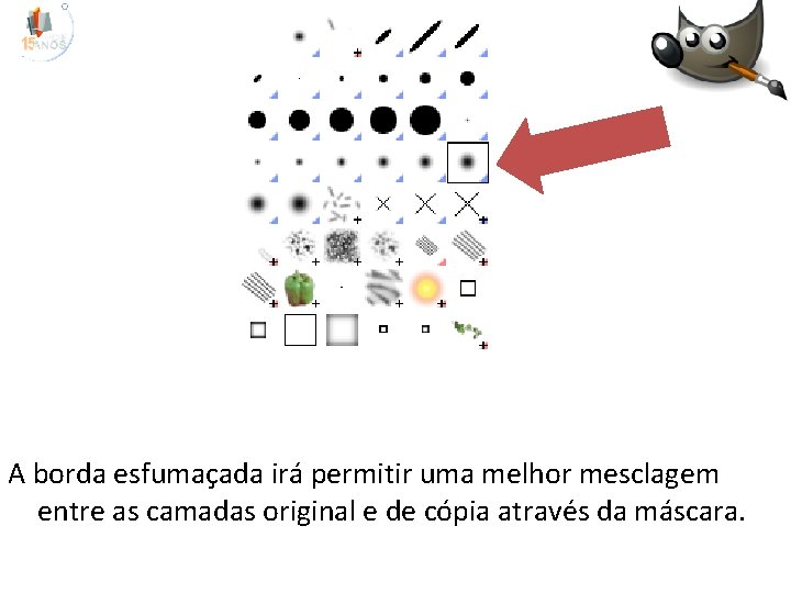 A borda esfumaçada irá permitir uma melhor mesclagem entre as camadas original e de