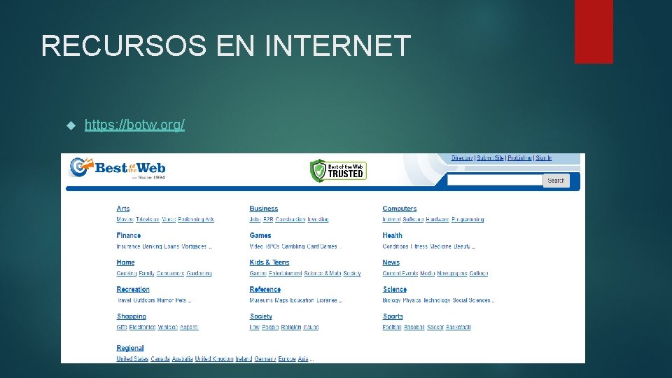 RECURSOS EN INTERNET https: //botw. org/ 
