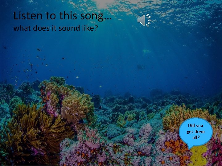 Listen to this song… what does it sound like? Did you get them all?