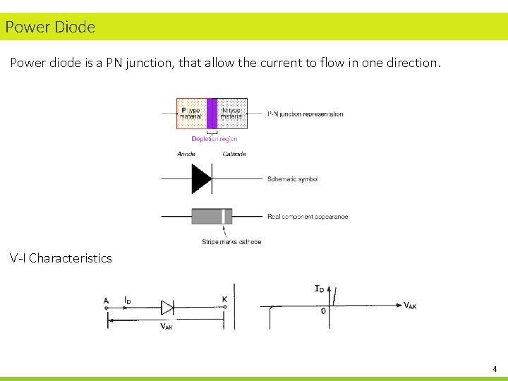 Power Diode Power diode is a PN junction, that allow the current to flow