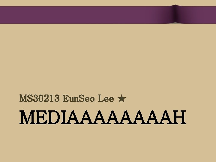 MS 30213 Eun. Seo Lee ★ MEDIAAAAH 