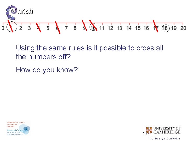 Using the same rules is it possible to cross all the numbers off? How