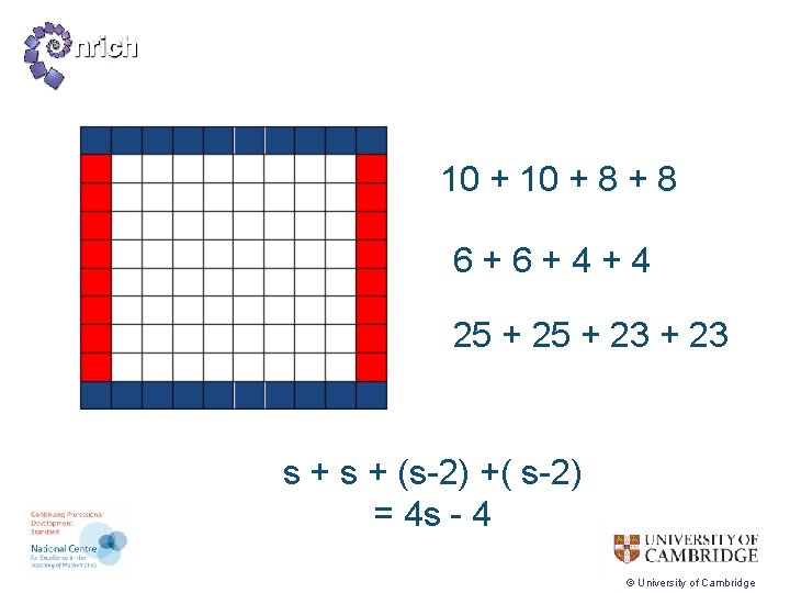 10 + 8 + 8 6+6+4+4 25 + 23 s + (s-2) +( s-2)