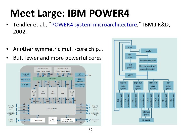 Meet Large: IBM POWER 4 • Tendler et al. , “POWER 4 system microarchitecture,