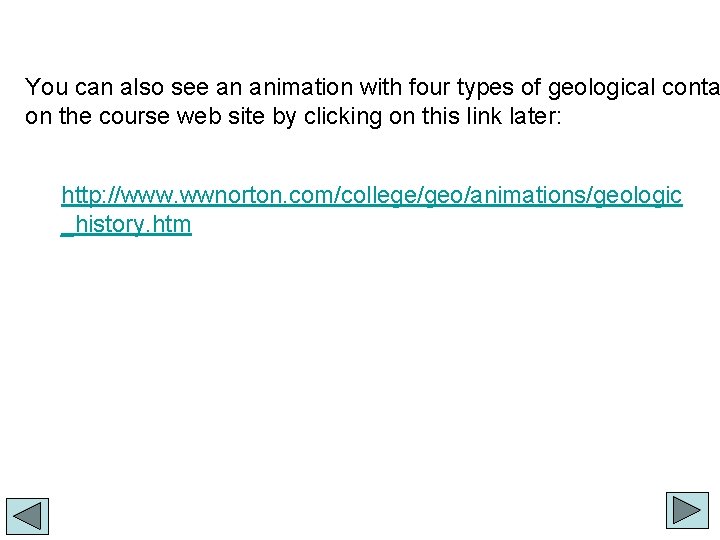 You can also see an animation with four types of geological conta on the