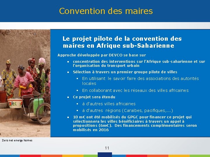 Convention des maires Le projet pilote de la convention des maires en Afrique sub-Saharienne