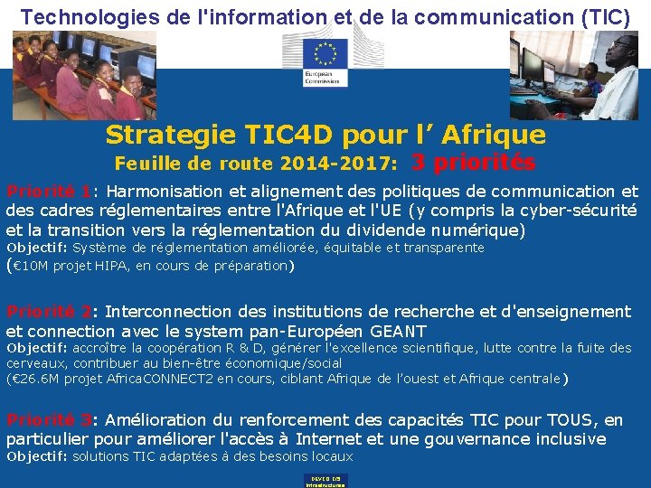 Technologies de l'information et de la communication (TIC) Strategie TIC 4 D pour l’