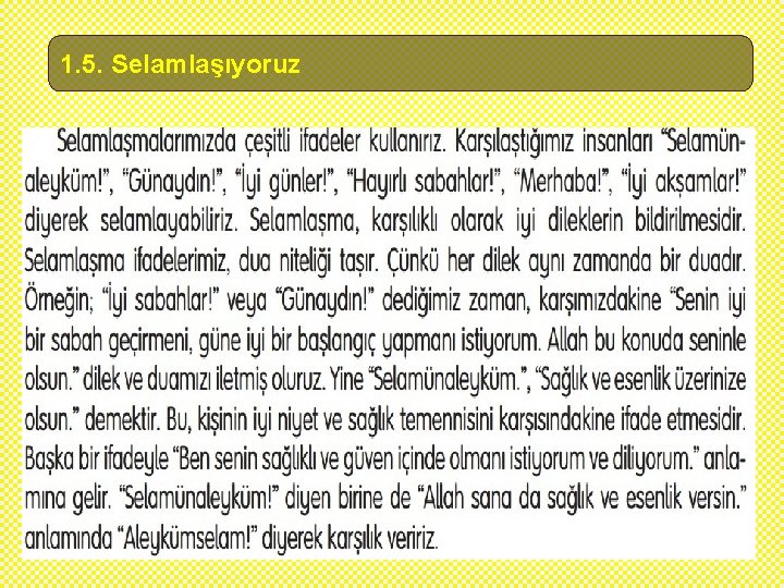 1. 5. Selamlaşıyoruz 