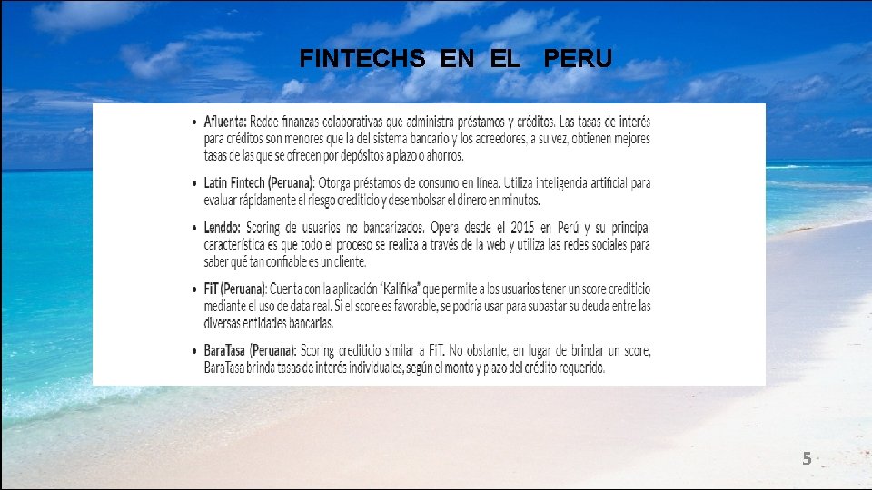 FINTECHS EN EL PERU 5 