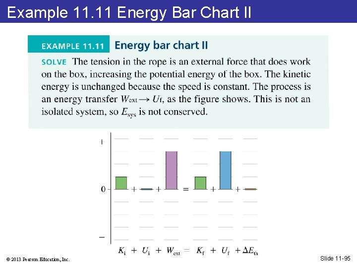 Example 11. 11 Energy Bar Chart Il © 2013 Pearson Education, Inc. Slide 11