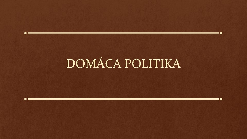 DOMÁCA POLITIKA 