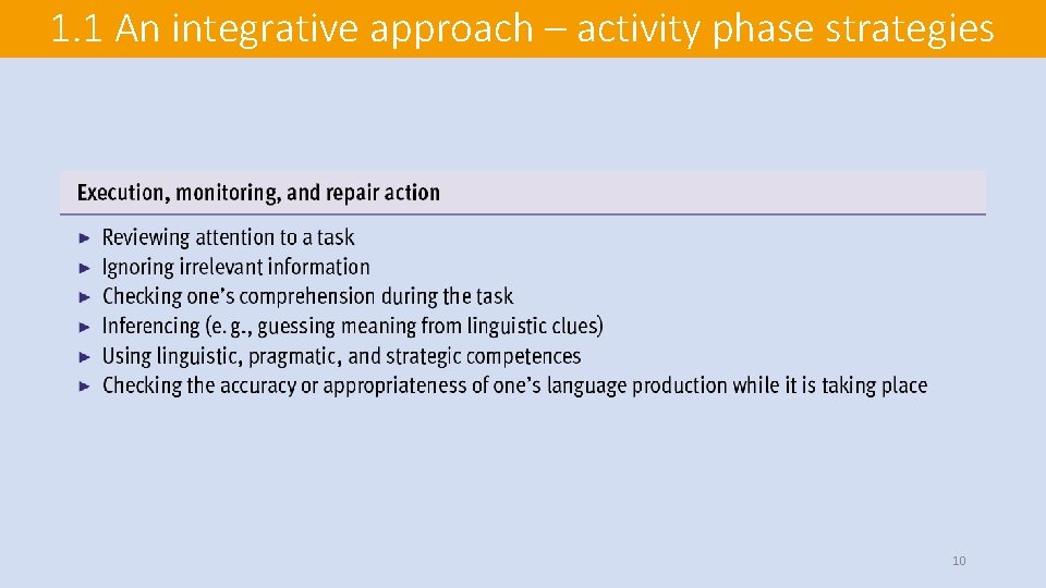 1. 1 An integrative approach – activity phase strategies 10 1. 1 An integrative approach – activity phase strategies 10