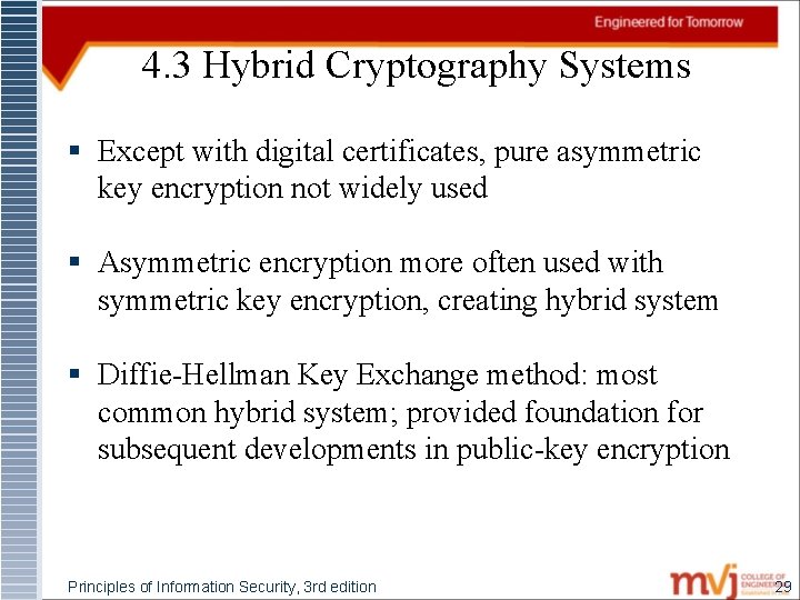 4. 3 Hybrid Cryptography Systems § Except with digital certificates, pure asymmetric key encryption