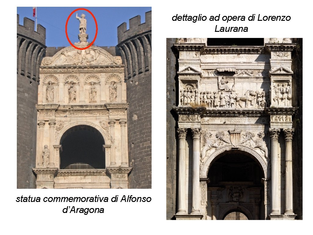 dettaglio ad opera di Lorenzo Laurana statua commemorativa di Alfonso d’Aragona 