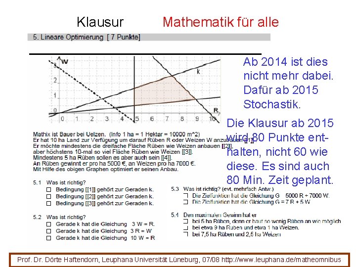 Klausur Mathematik für alle Ab 2014 ist dies nicht mehr dabei. Dafür ab 2015 Klausur Mathematik für alle Ab 2014 ist dies nicht mehr dabei. Dafür ab 2015