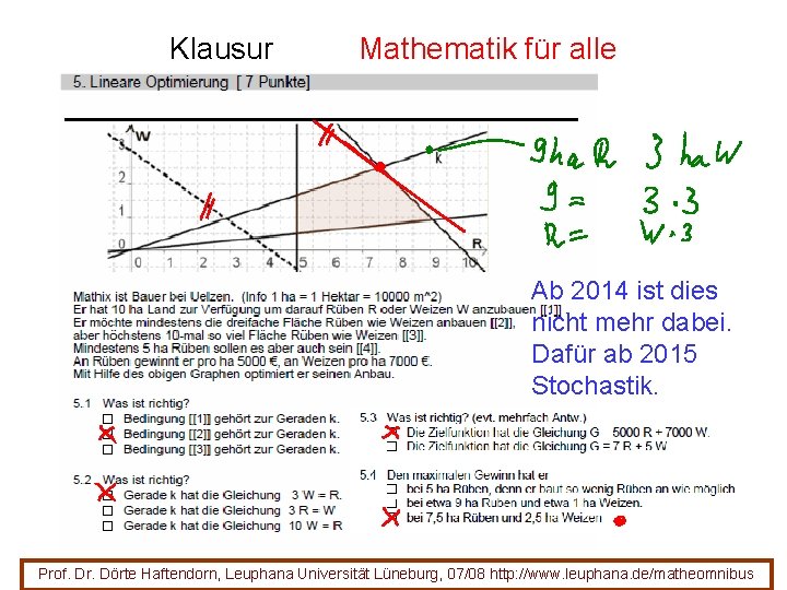 Klausur Mathematik für alle Ab 2014 ist dies nicht mehr dabei. Dafür ab 2015 Klausur Mathematik für alle Ab 2014 ist dies nicht mehr dabei. Dafür ab 2015