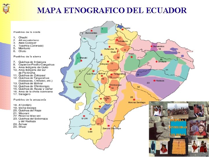 MAPA ETNOGRAFICO DEL ECUADOR RIQUEZA Y DIVERSIDAD CULTURAL 