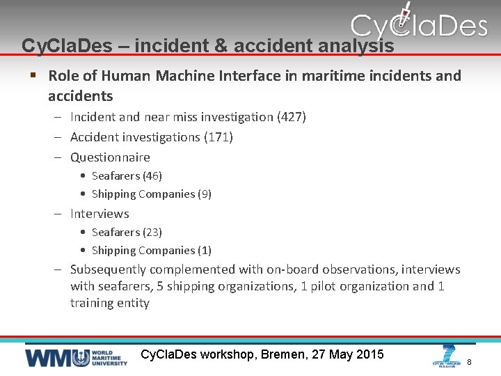 Cy. Cla. Des – incident & accident analysis § Role of Human Machine Interface