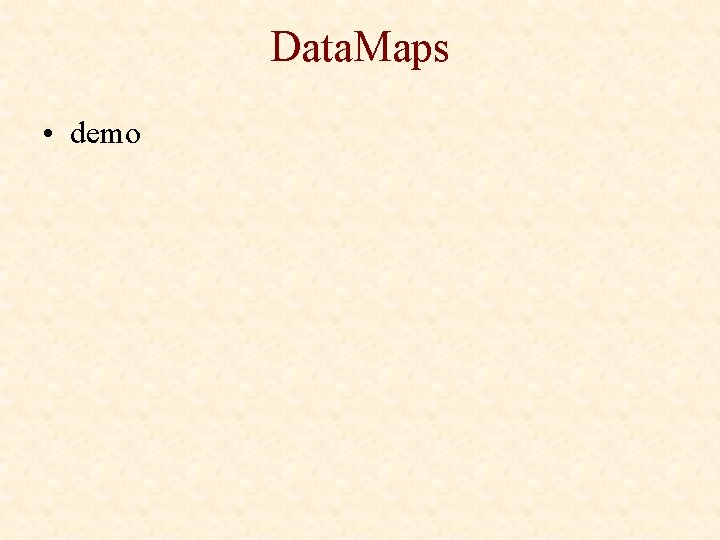 Data. Maps • demo 