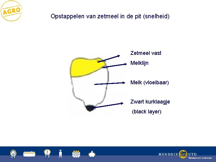 Opstappelen van zetmeel in de pit (snelheid) Zetmeel vast Melklijn Melk (vloeibaar) Zwart kurklaagje