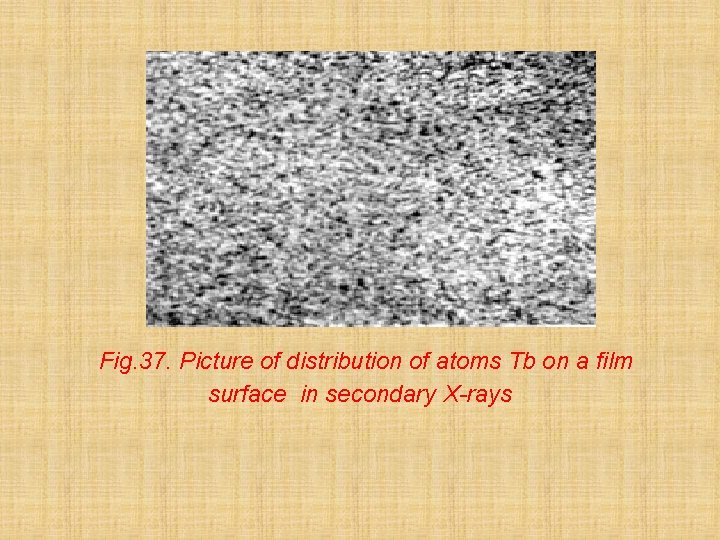  Fig. 37. Picture of distribution of atoms Tb on a film surface in
