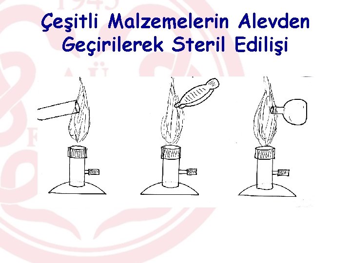 Çeşitli Malzemelerin Alevden Geçirilerek Steril Edilişi 