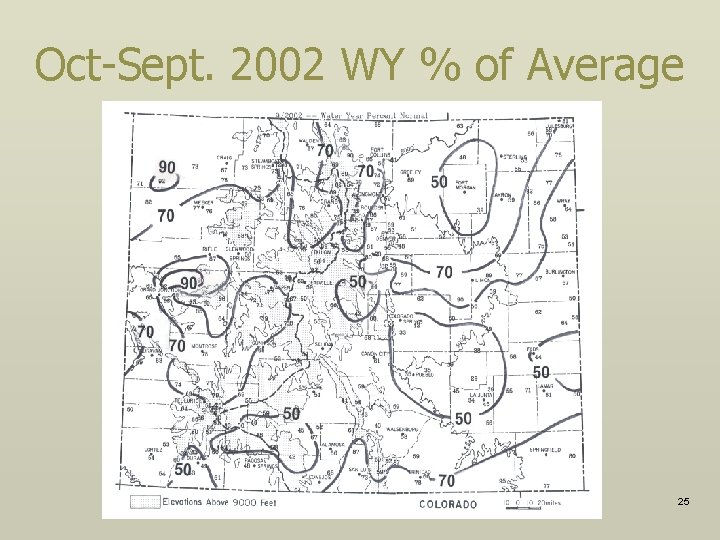 Oct-Sept. 2002 WY % of Average 25 