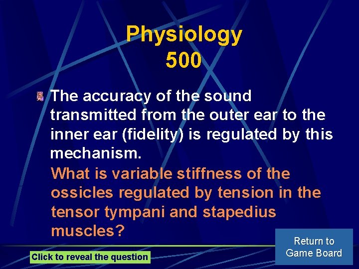 Physiology 500 The accuracy of the sound transmitted from the outer ear to the