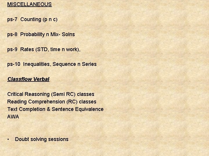 MISCELLANEOUS ps-7 Counting (p n c) ps-8 Probability n Mix- Solns ps-9 Rates (STD, MISCELLANEOUS ps-7 Counting (p n c) ps-8 Probability n Mix- Solns ps-9 Rates (STD,