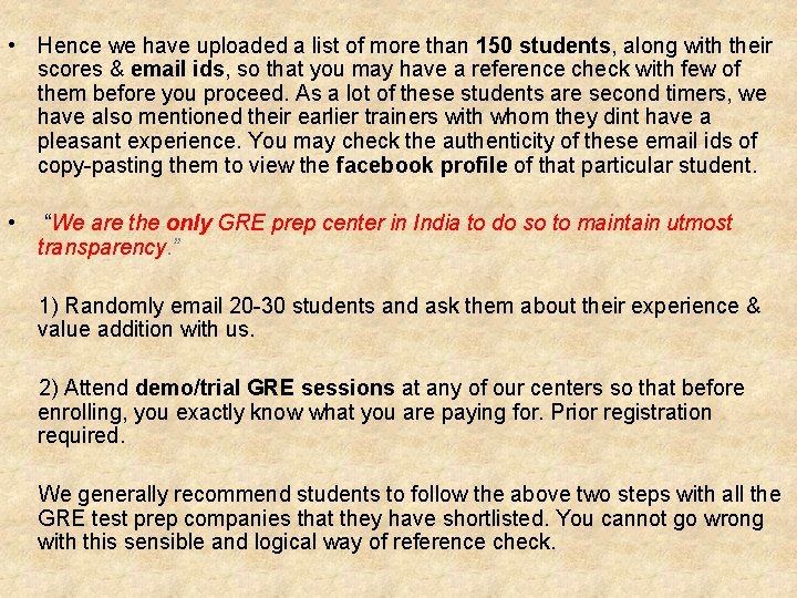 • Hence we have uploaded a list of more than 150 students, along • Hence we have uploaded a list of more than 150 students, along