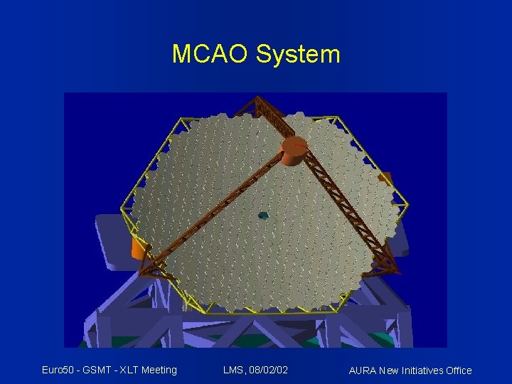 MCAO System Euro 50 - GSMT - XLT Meeting LMS, 08/02/02 AURA New Initiatives