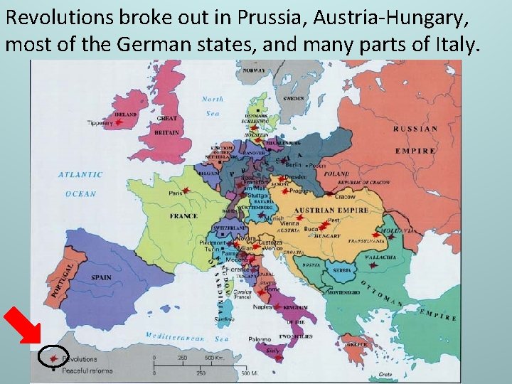 Revolutions broke out in Prussia, Austria-Hungary, most of the German states, and many parts