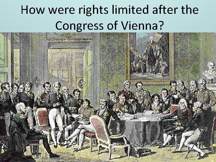How were rights limited after the Congress of Vienna? 