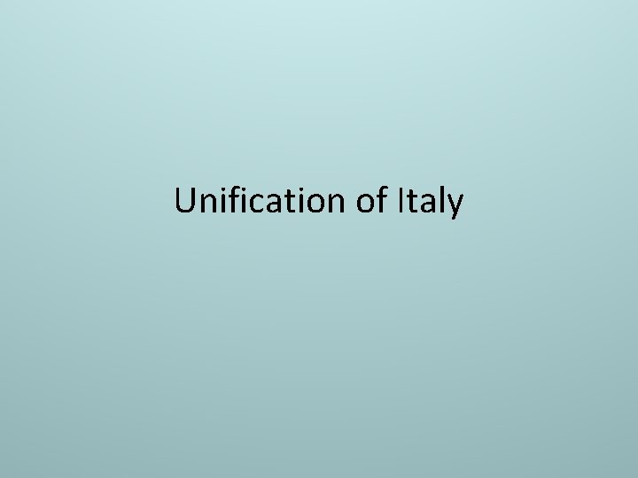 Unification of Italy 