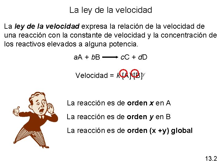 La ley de la velocidad expresa la relación de la velocidad de una reacción La ley de la velocidad expresa la relación de la velocidad de una reacción