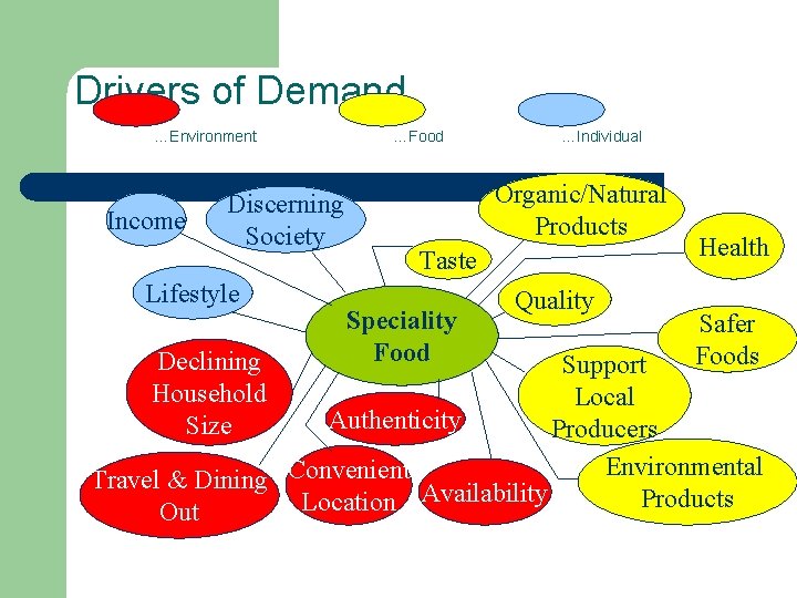 Drivers of Demand …Environment Income Discerning Society Lifestyle Declining Household Size …Food …Individual Organic/Natural