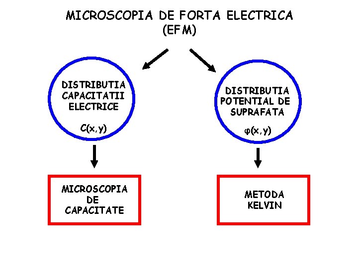 MICROSCOPIA DE FORTA ELECTRICA (EFM) DISTRIBUTIA CAPACITATII ELECTRICE C(x, y) MICROSCOPIA DE CAPACITATE DISTRIBUTIA