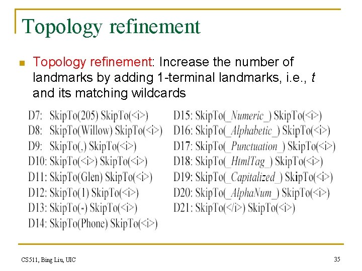 Topology refinement n Topology refinement: Increase the number of landmarks by adding 1 -terminal