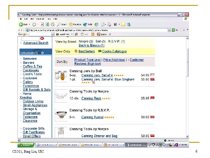 CS 511, Bing Liu, UIC 6 