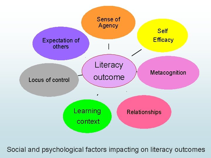 Sense of Agency Expectation of others Self Efficacy Literacy Locus of control outcome Learning