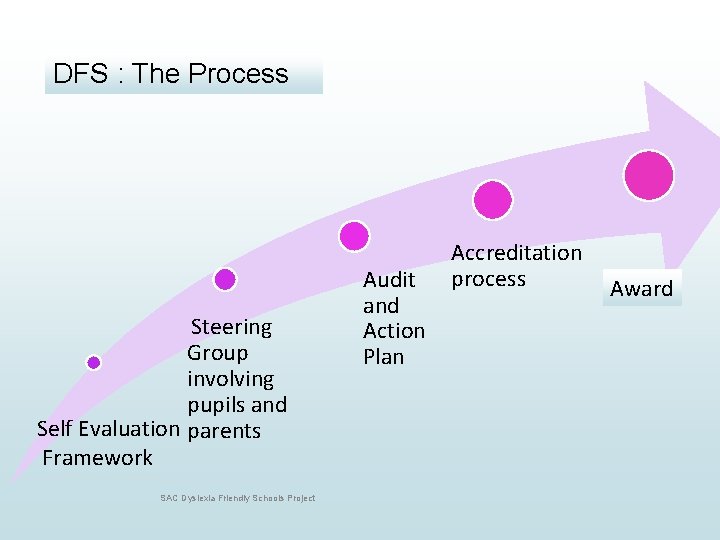 DFS : The Process Steering Group involving pupils and Self Evaluation parents Framework SAC