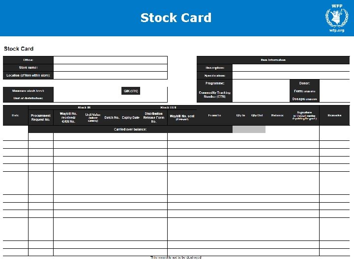 Stock Card 