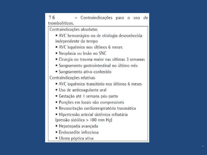 CI a Trombolítico . CI a Trombolítico .