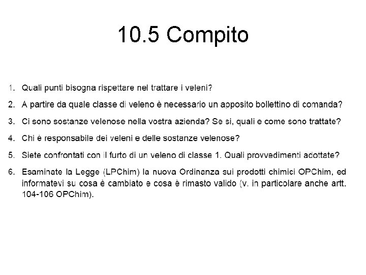 10. 5 Compito 