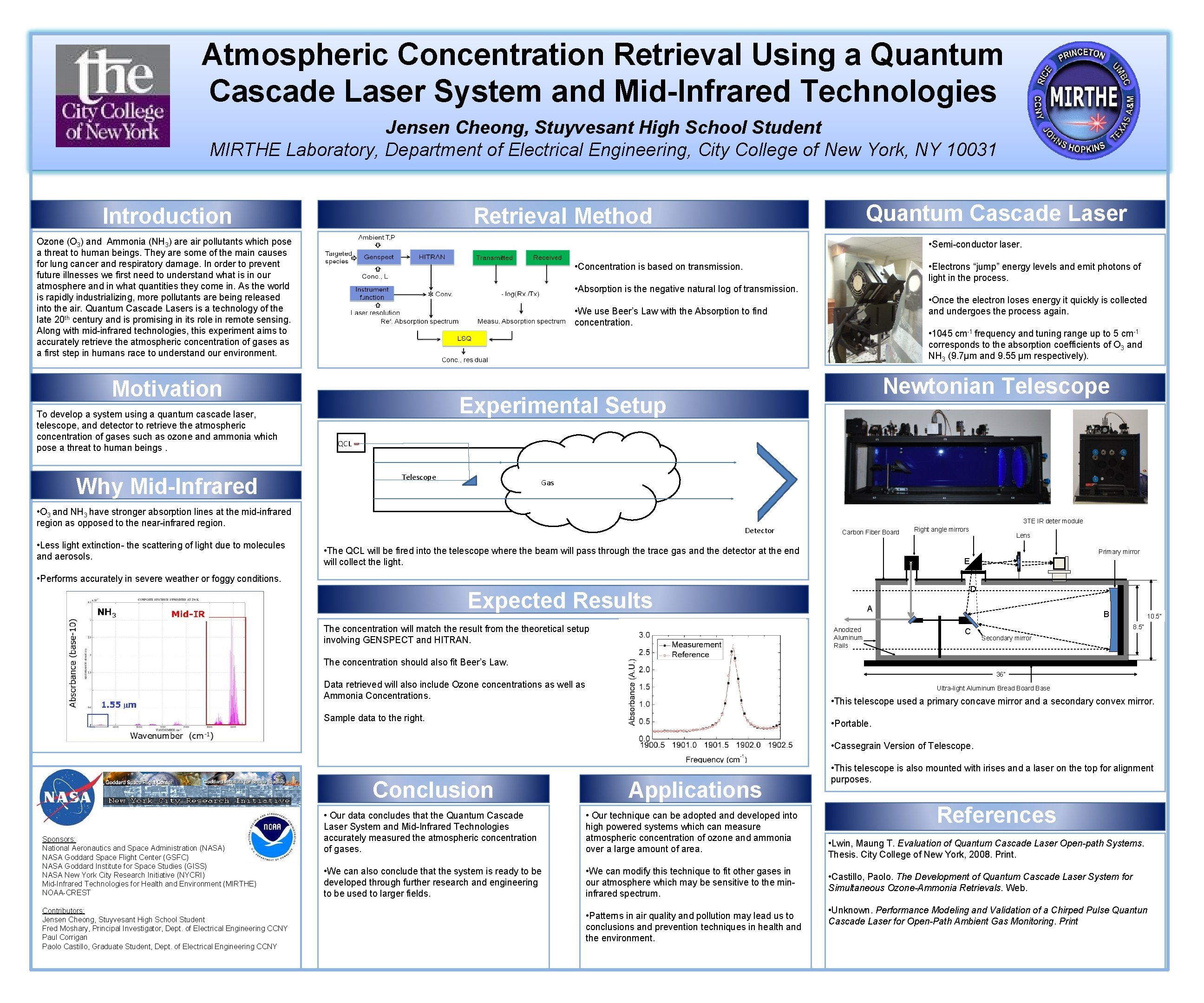 Atmospheric Concentration Retrieval Using a Quantum Cascade Laser System and Mid-Infrared Technologies Jensen Cheong,